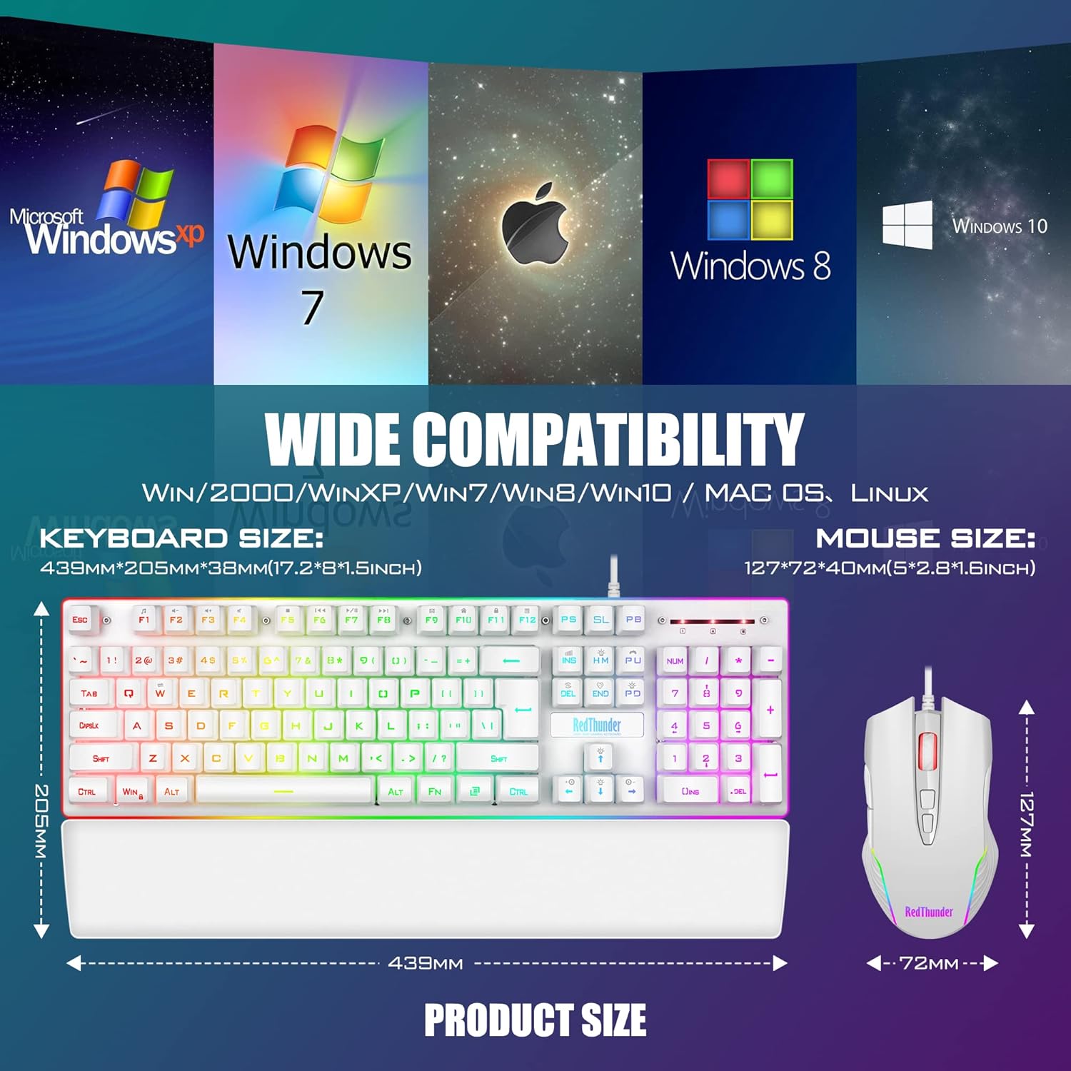 RedThunder K10 Wired Gaming Keyboard and Mouse Combo