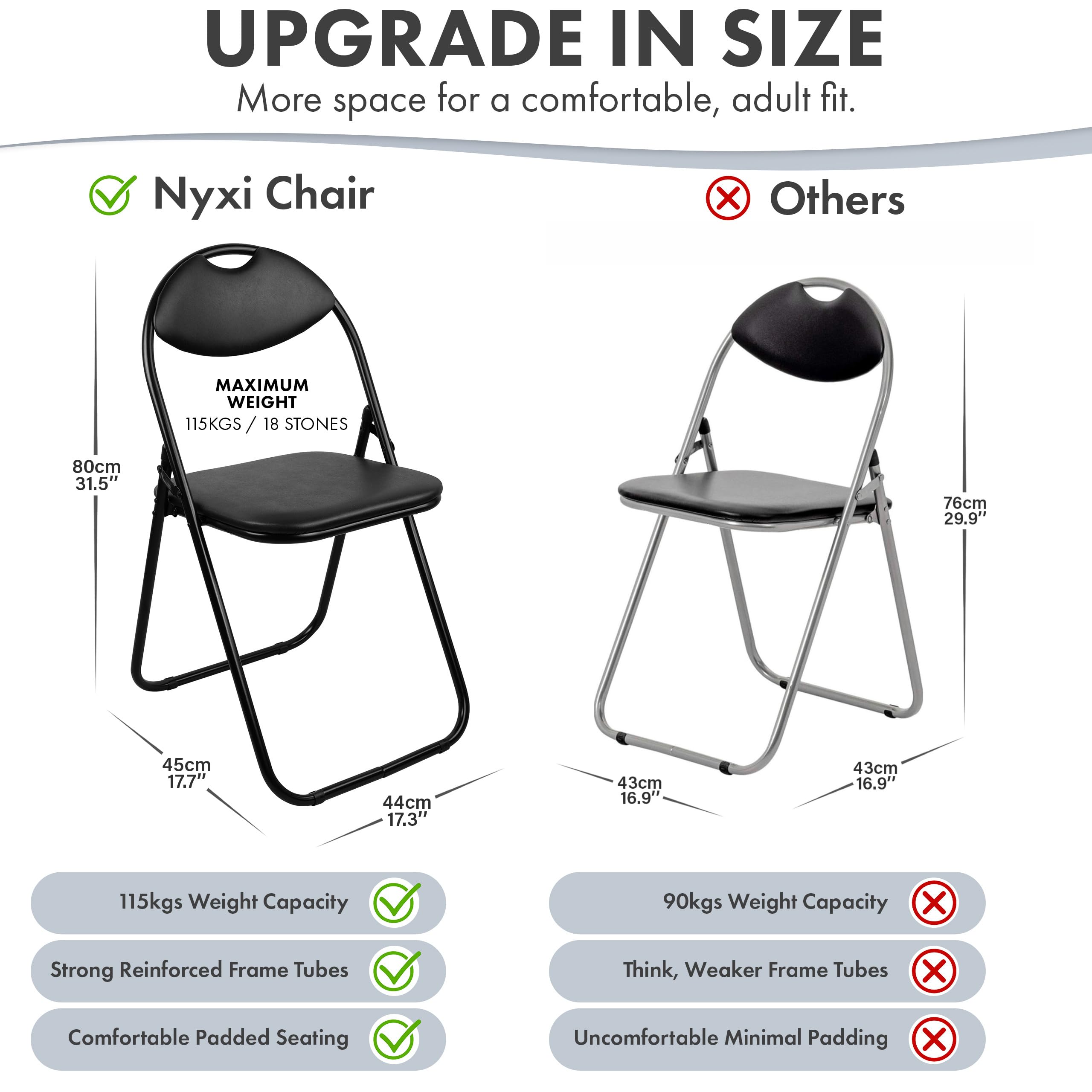Nyxi Set of 4 Paris Faux Leather Folding Chairs