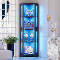 Corner Glass Display Case with LED lighting and display shelves