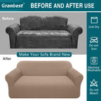 Granbest High Stretch 2 Seater Sofa Cover in Sand