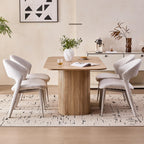 HJhomeheart Modern Rectangular Dining Table with Slatted Legs