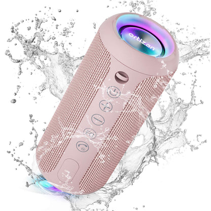 Sleek Waterproof Bluetooth Speaker with LED Lights – Immersive Sound for Outdoor and Indoor Adventures