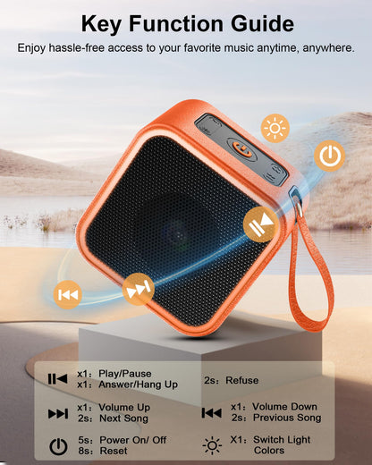 Bluetooth Speaker, Portable Speaker Leather Bluetooth 5.3 with Crystal Clear Sound, Speakers Bluetooth Wireless with Built-in Microphone, 8W Home Speakers for Home, Office, Party, Gift for Friend 2024