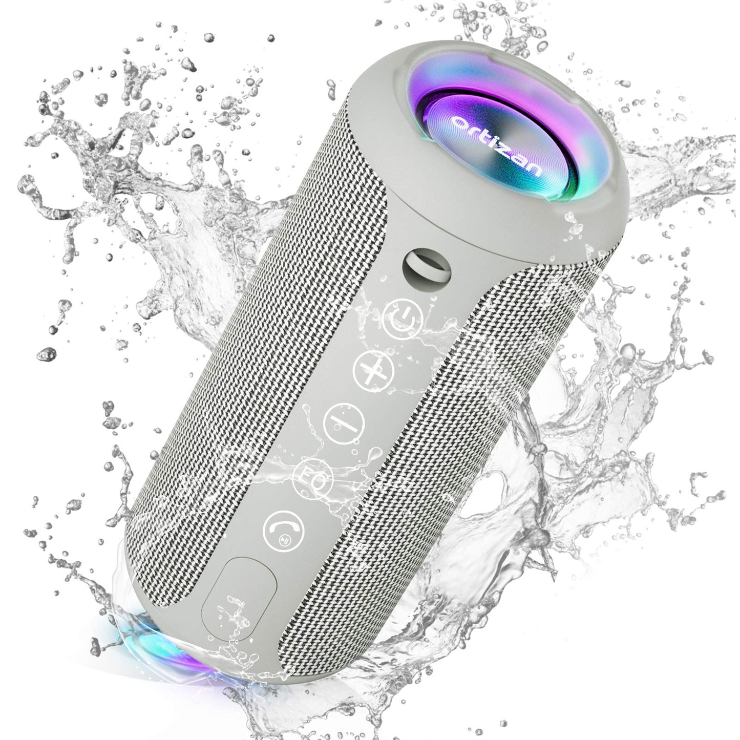 Sleek Waterproof Bluetooth Speaker with LED Lights – Immersive Sound for Outdoor and Indoor Adventures