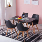 Modern rectangular dining table with 4 chairs by H.J WeDoo in black and white