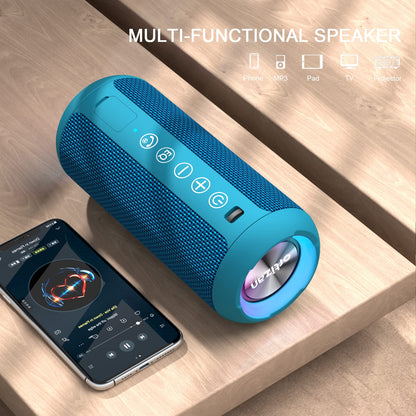 Sleek Waterproof Bluetooth Speaker with LED Lights – Immersive Sound for Outdoor and Indoor Adventures