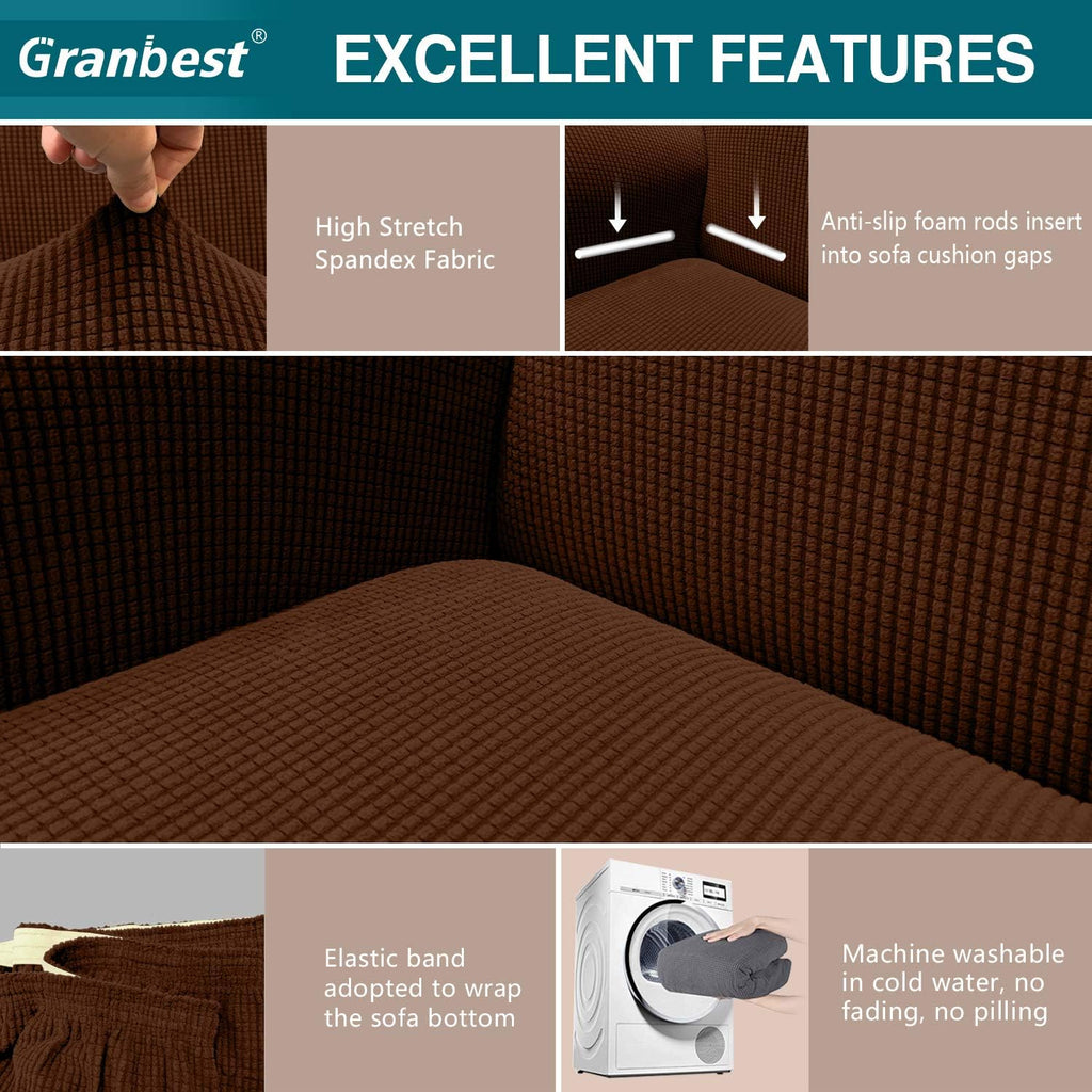 Granbest 2 Seater Sofa Cover - Chocolate