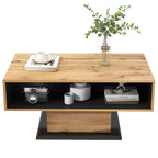 RanRan Wood Grain Coffee Table with Storage