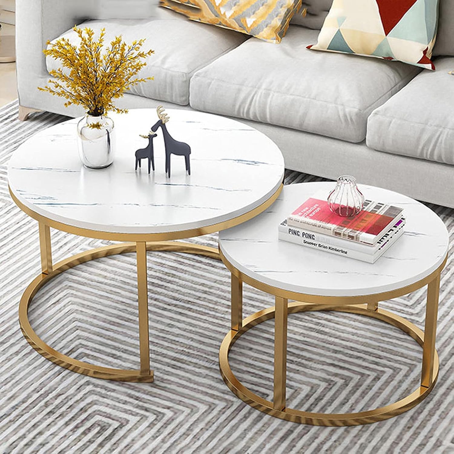 Generic Modern Round Nesting Coffee Table Set of 2