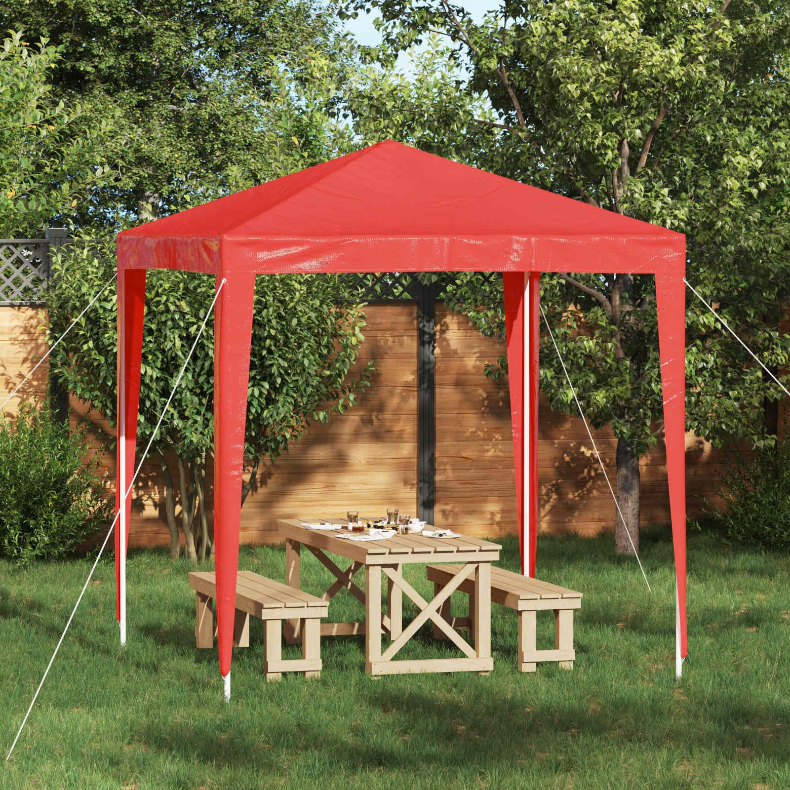 vidaXL Red PE and Steel Outdoor Party Tent
