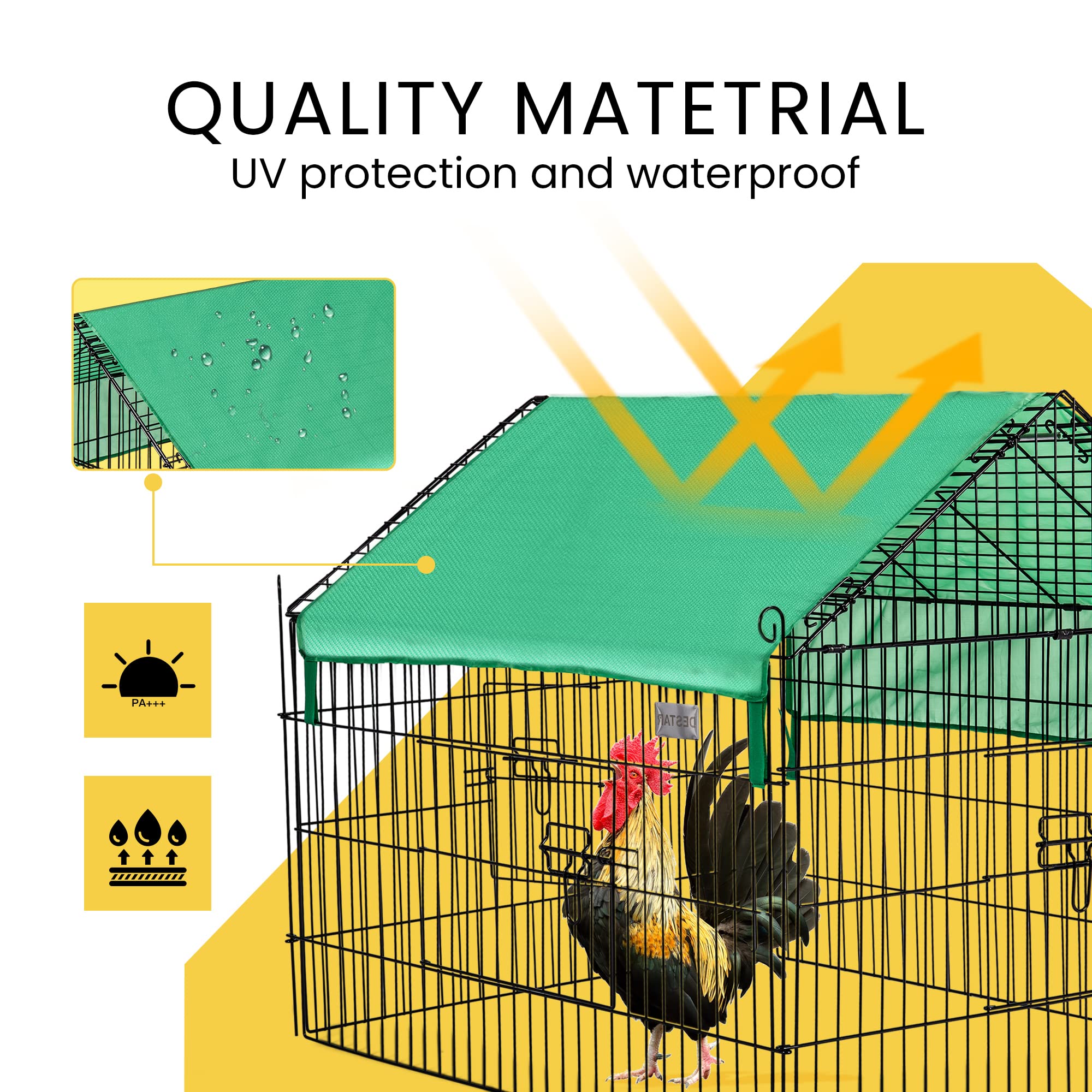DEStar Foldable Outdoor Metal Coop Cage for Small Pets