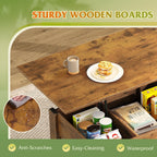 WLIVE Lift Up Coffee Table with 2 Drawers