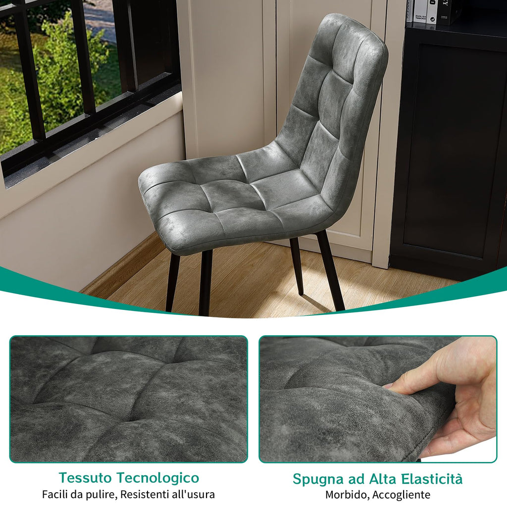 JIJIAN Set of 4 Dining Room Chairs with Technological Fabric