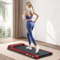 Black Lord Electric Walking Pad Treadmill with red color and Bluetooth connectivity