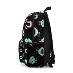 Kawaii Tech Cloud Pattern Backpack — Cute Pastel Cloud & Chip Print School Bag