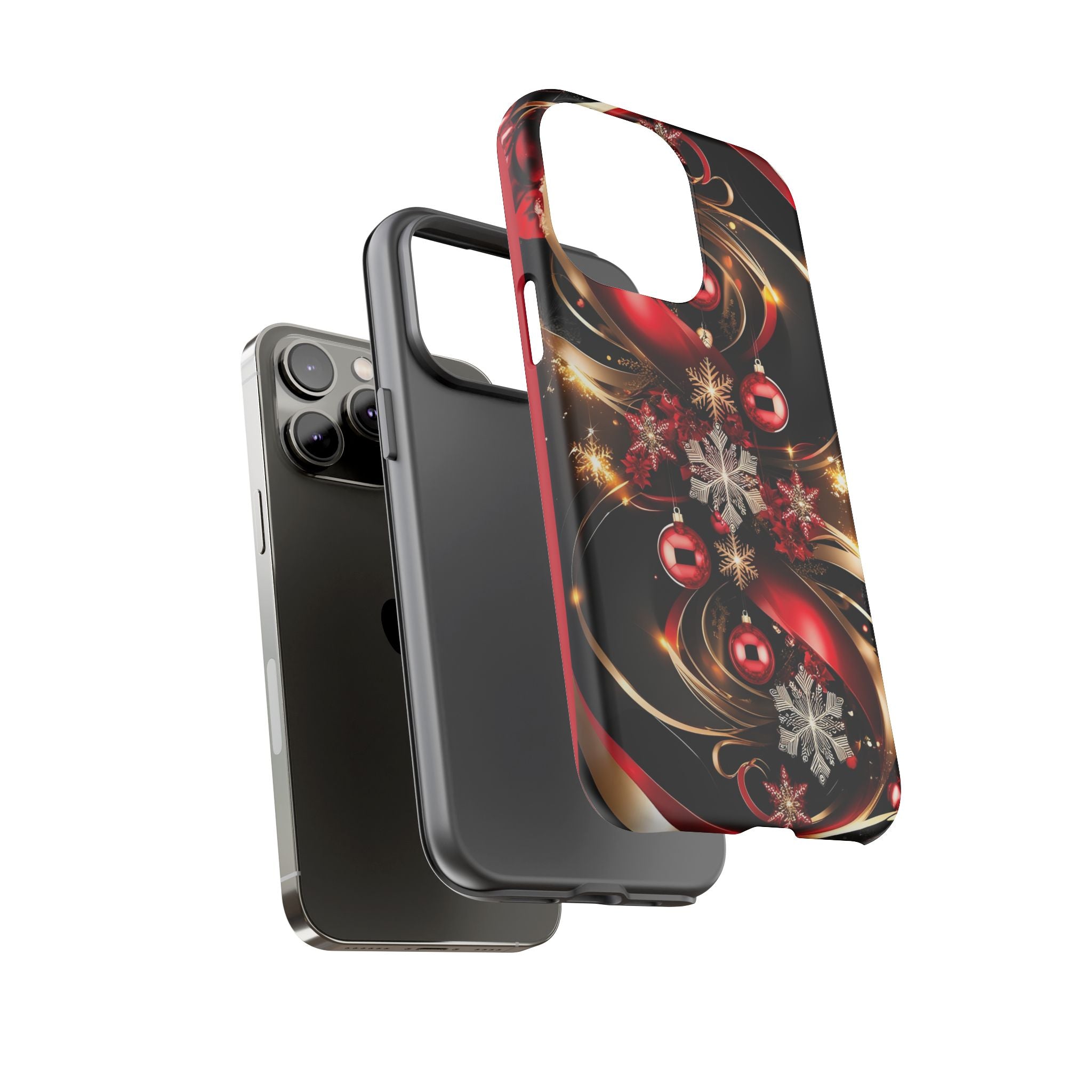 Christmas Red and Gold Phone Case - Tough Cases for Holiday Cheer