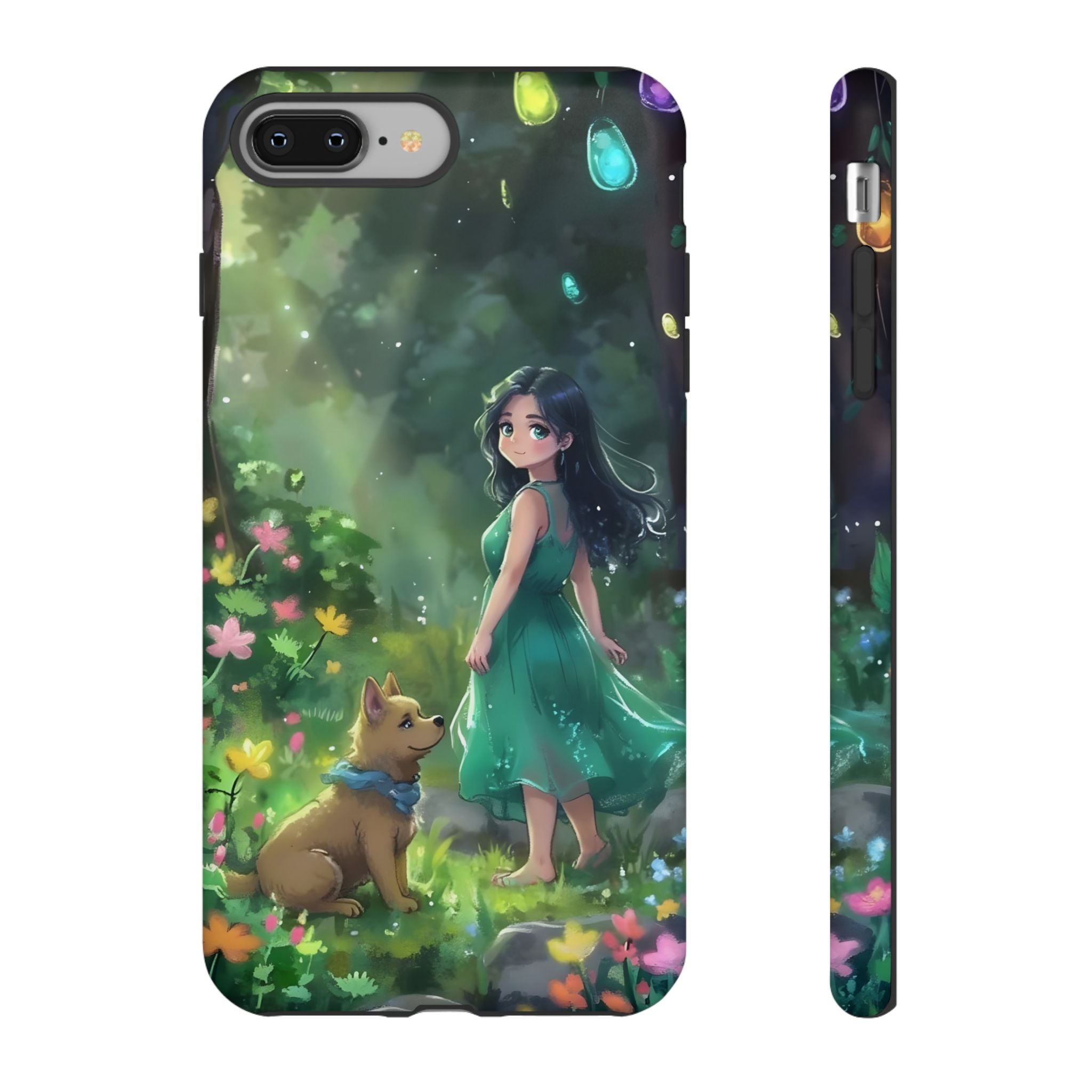 Whimsical Phone Case with Nature and Dog Artwork