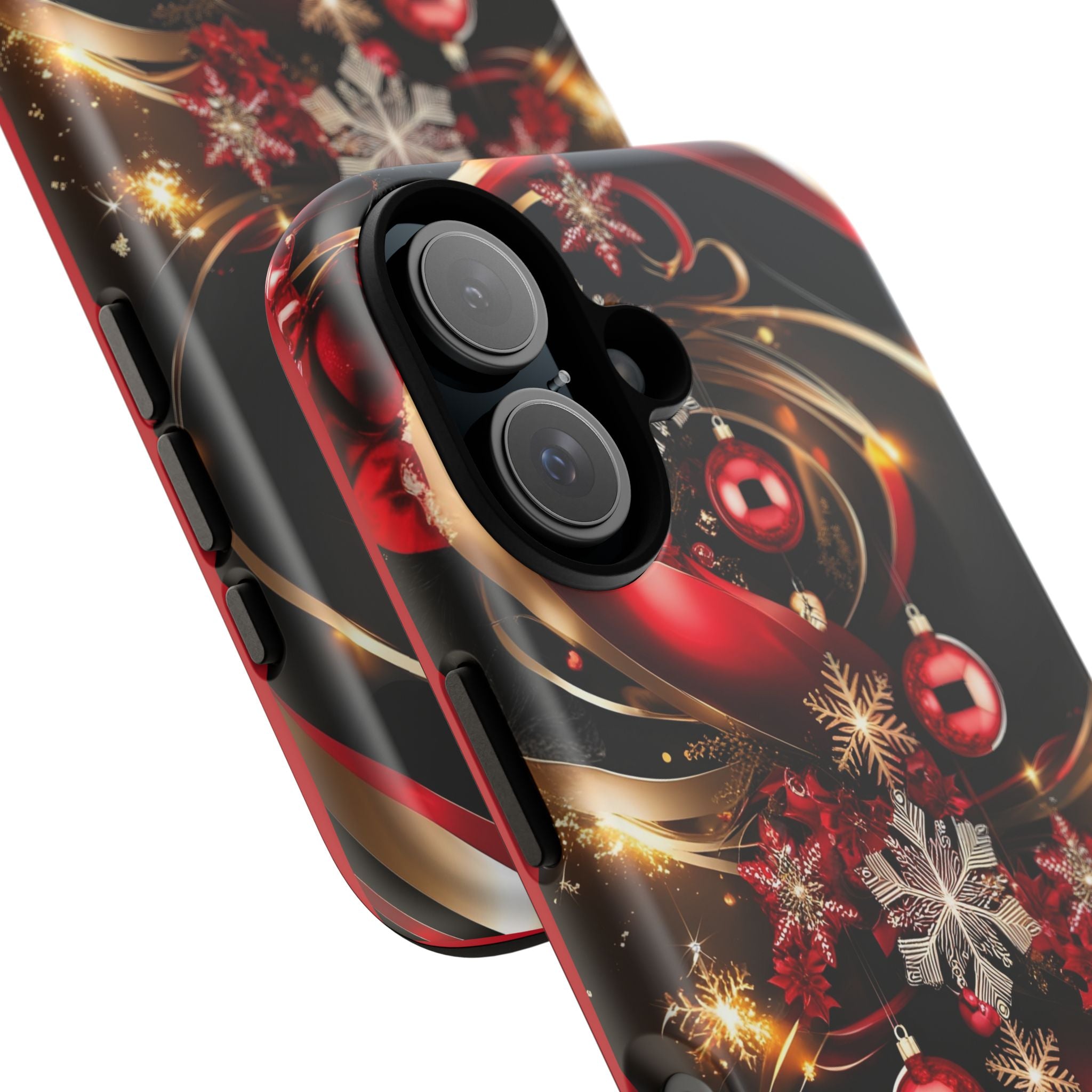 Christmas Red and Gold Phone Case - Tough Cases for Holiday Cheer