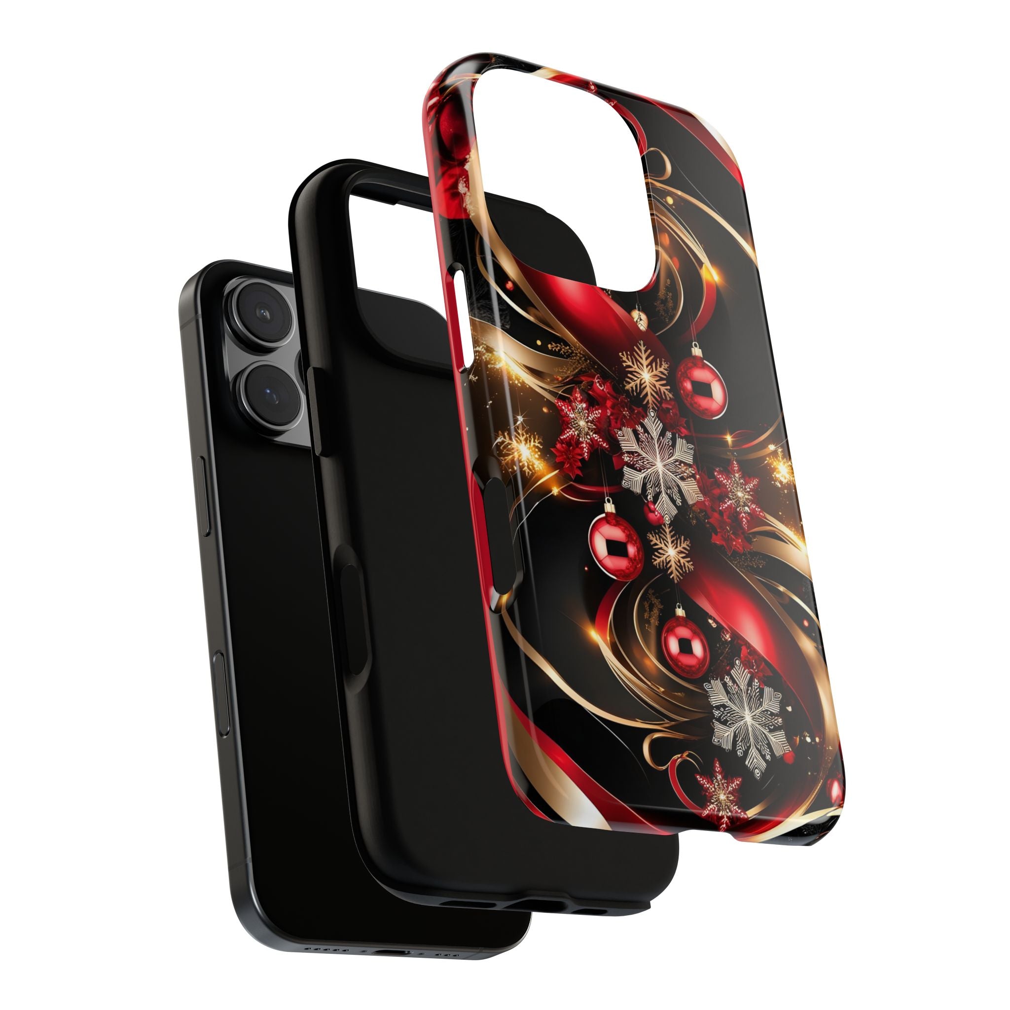 Christmas Red and Gold Phone Case - Tough Cases for Holiday Cheer