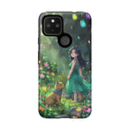 Whimsical Phone Case with Nature and Dog Artwork