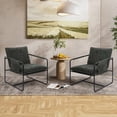 Hawsaiy Dark Gray Upholstered Accent Chair with Metal Frame