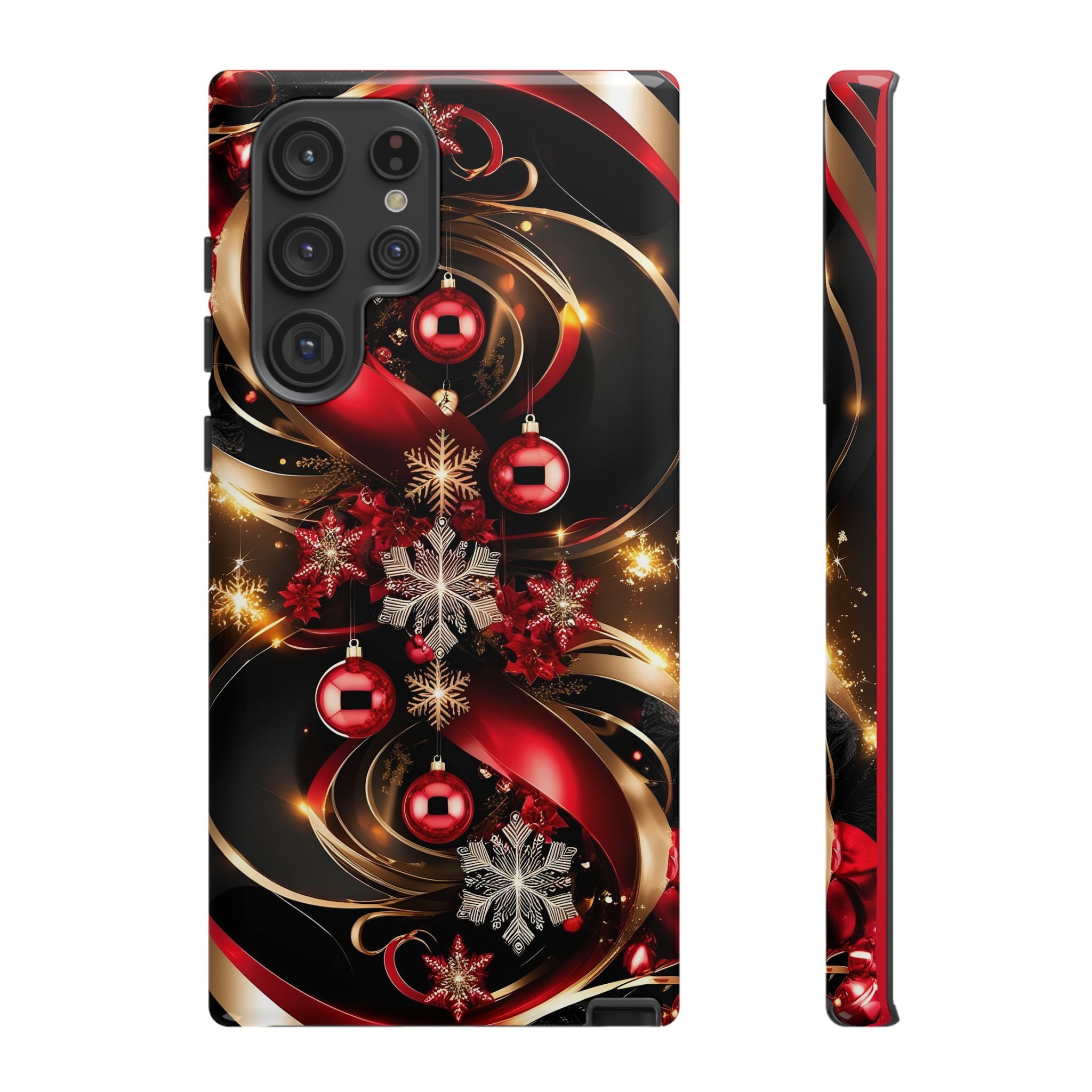Christmas Red and Gold Phone Case - Tough Cases for Holiday Cheer