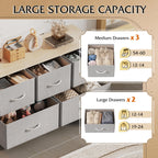 WLIVE Light Grey 5-Drawer Dresser for Bedroom Storage