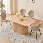 HJhomeheart Modern Rectangular Dining Table with Slatted Legs