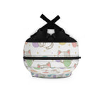 Cute Kawaii Cat & Yarn Polka Dot Backpack — Pastel Kitty School Bag