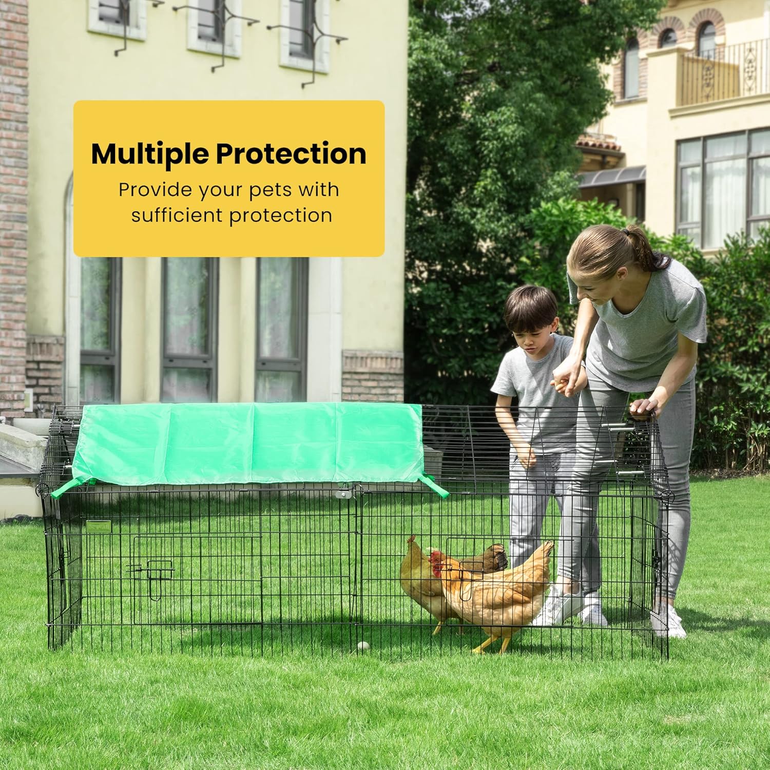 DEStar Foldable Metal Chicken Coop Enclosure - 181cm x 77cm
