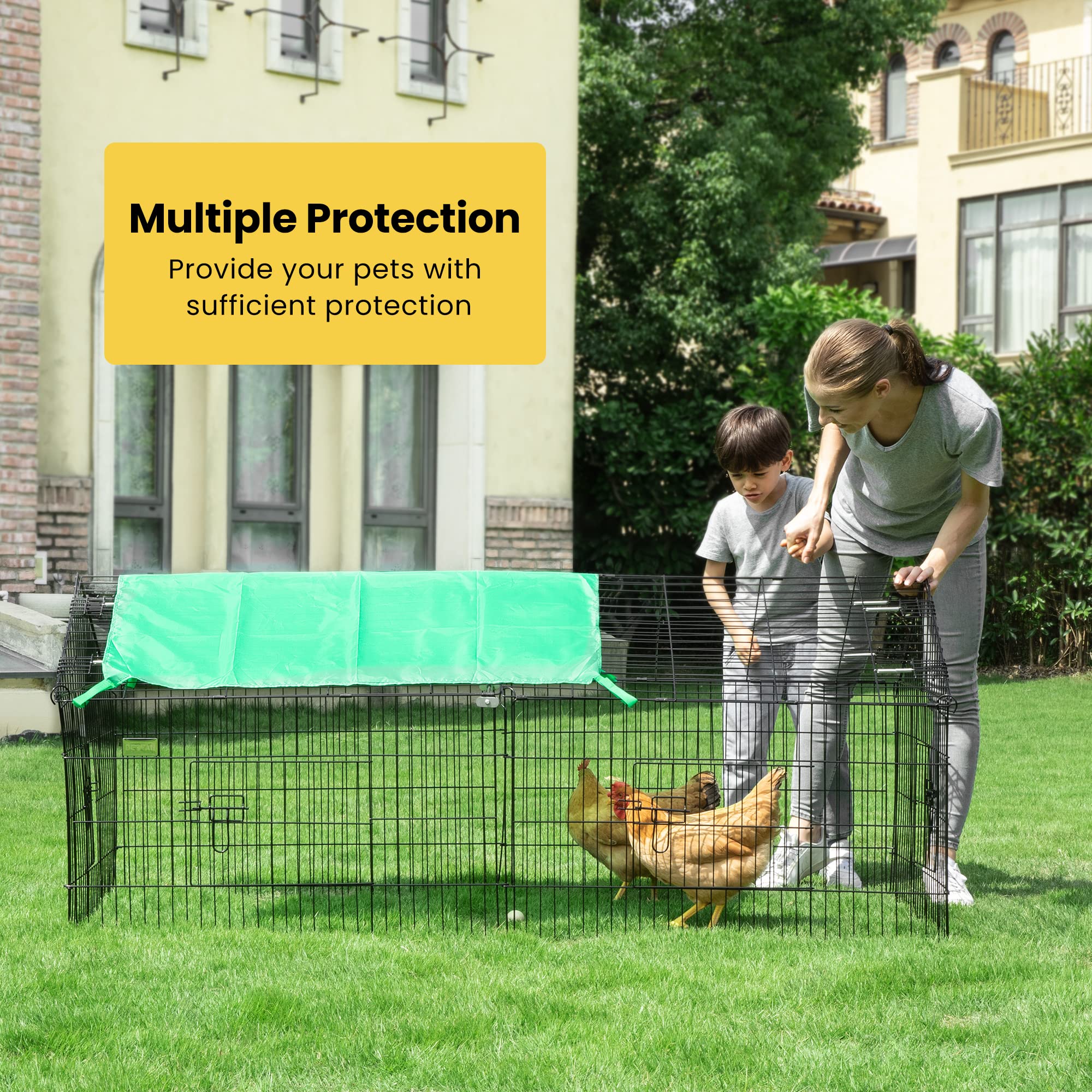 DEStar Foldable Outdoor Metal Coop Cage for Small Pets