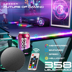 KESSER Gaming Table LED 100cm x 60cm | Z-Shape Desk | Ergonomic