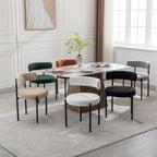 Forsalund Boucle Dining Chairs Set of 4, White Upholstered Mid-Century Modern