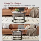 HOJINLINERO Modern Grey Lift Top Coffee Table with Storage