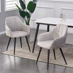 MCC Direct 2x Faux Matte Suede Leather Dining Chairs in Light Grey