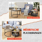 WLIVE Modern Living Room Round Coffee Table Set