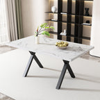 Generisch Modern Wrought Iron Dining Table with Marble Structure