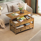 WLIVE Lift Up Coffee Table with 2 Drawers