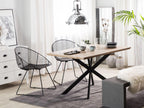Beliani Spectra Unique Dining Table with Light Wood and Black Legs