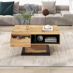 RanRan Wood Grain Coffee Table with Storage