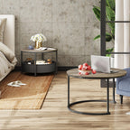 WLIVE Modern Living Room Round Coffee Table Set
