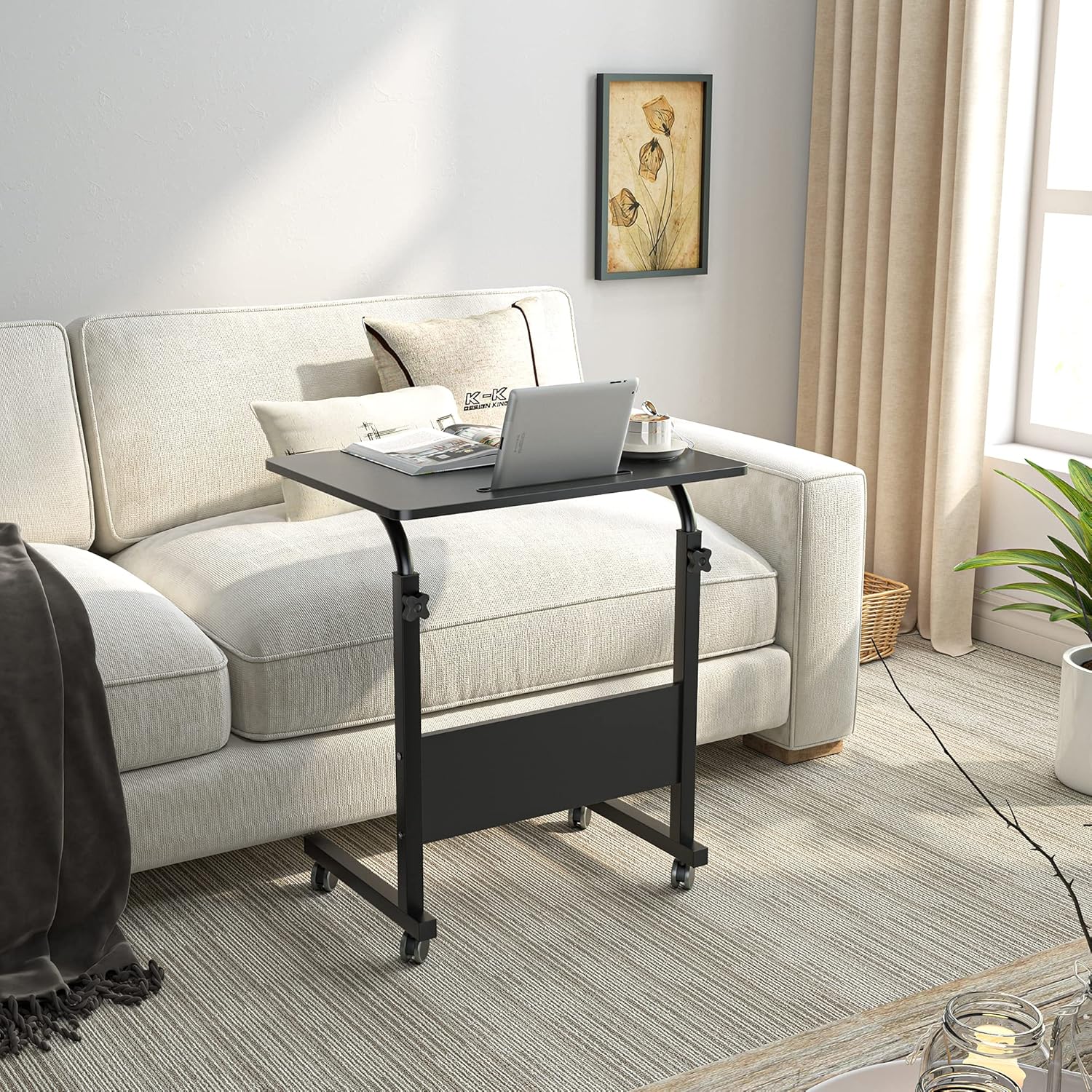 Soges Adjustable Mobile Table - Portable Laptop Stand