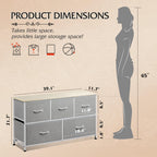 WLIVE Light Grey 5-Drawer Dresser for Bedroom Storage