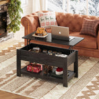 WLIVE Espresso Lift Top Coffee Table with Storage