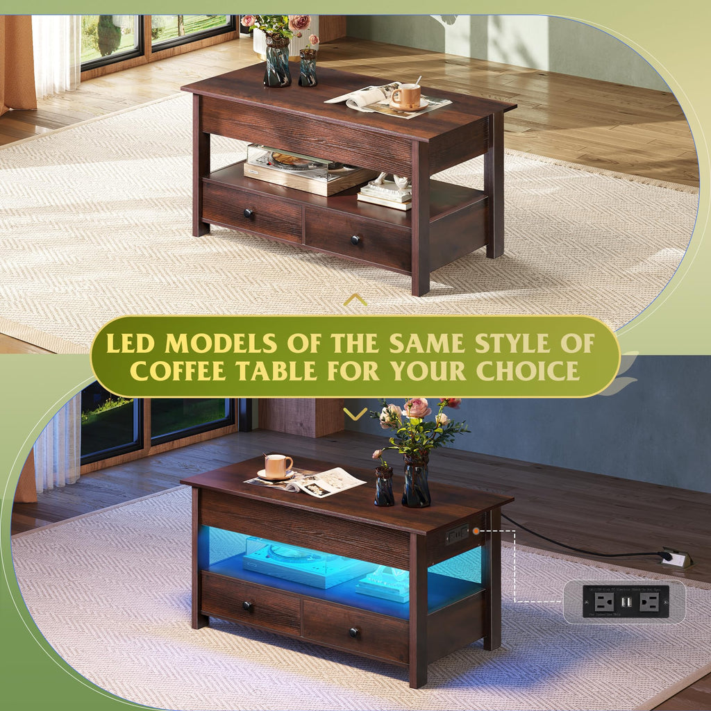 WLIVE Lift Top Coffee Table with Storage