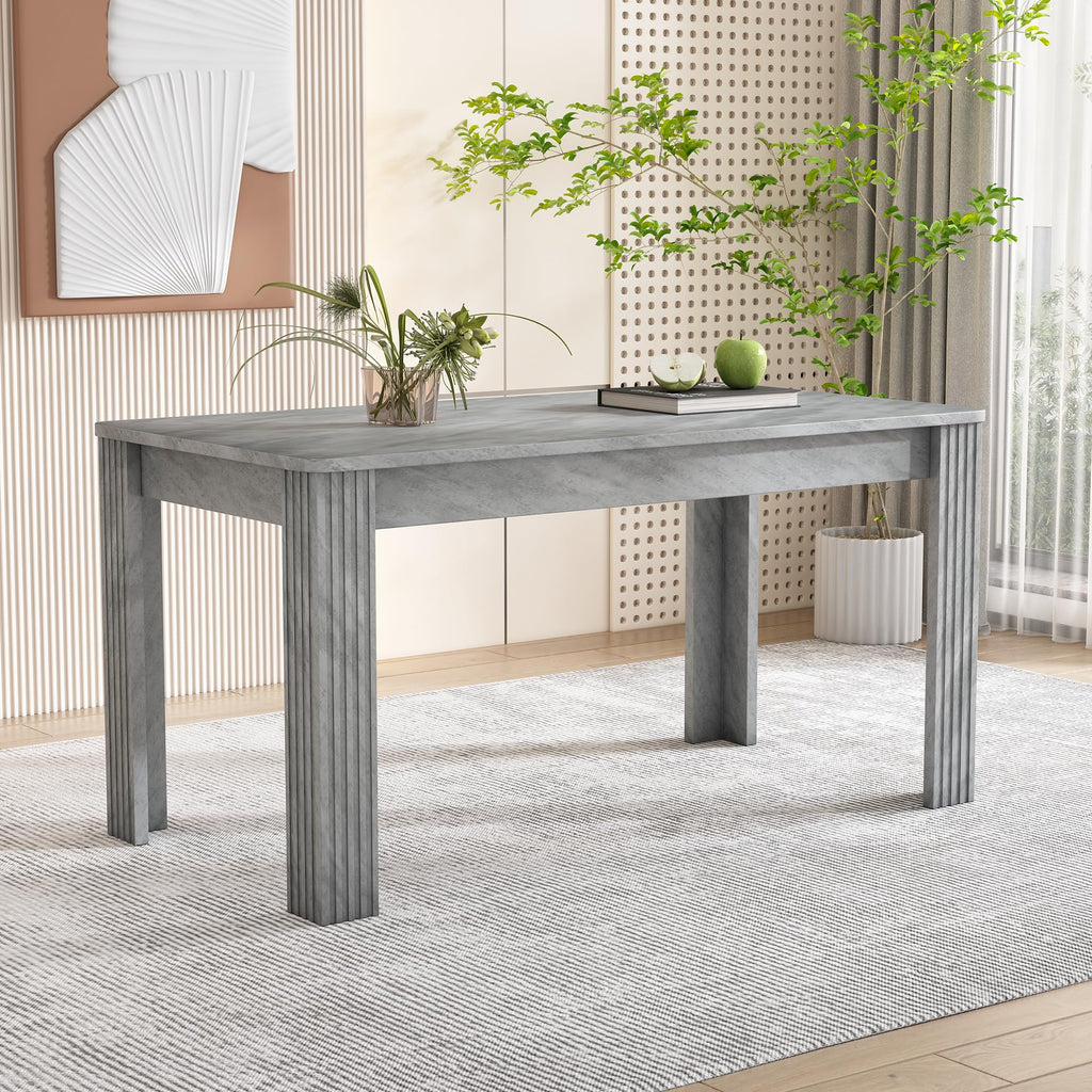 soges Grey 46 Inch Rectangle Kitchen Island Dining Table