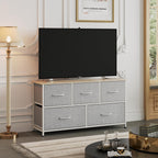 WLIVE Light Grey 5-Drawer Dresser for Bedroom Storage