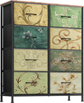 WLIVE 8 Drawer Fabric Chest of Drawers - Vintage Print