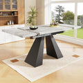 Stylish extendable dining table with black grey color and modern design