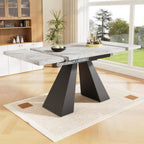Stylish extendable dining table with black grey color and modern design